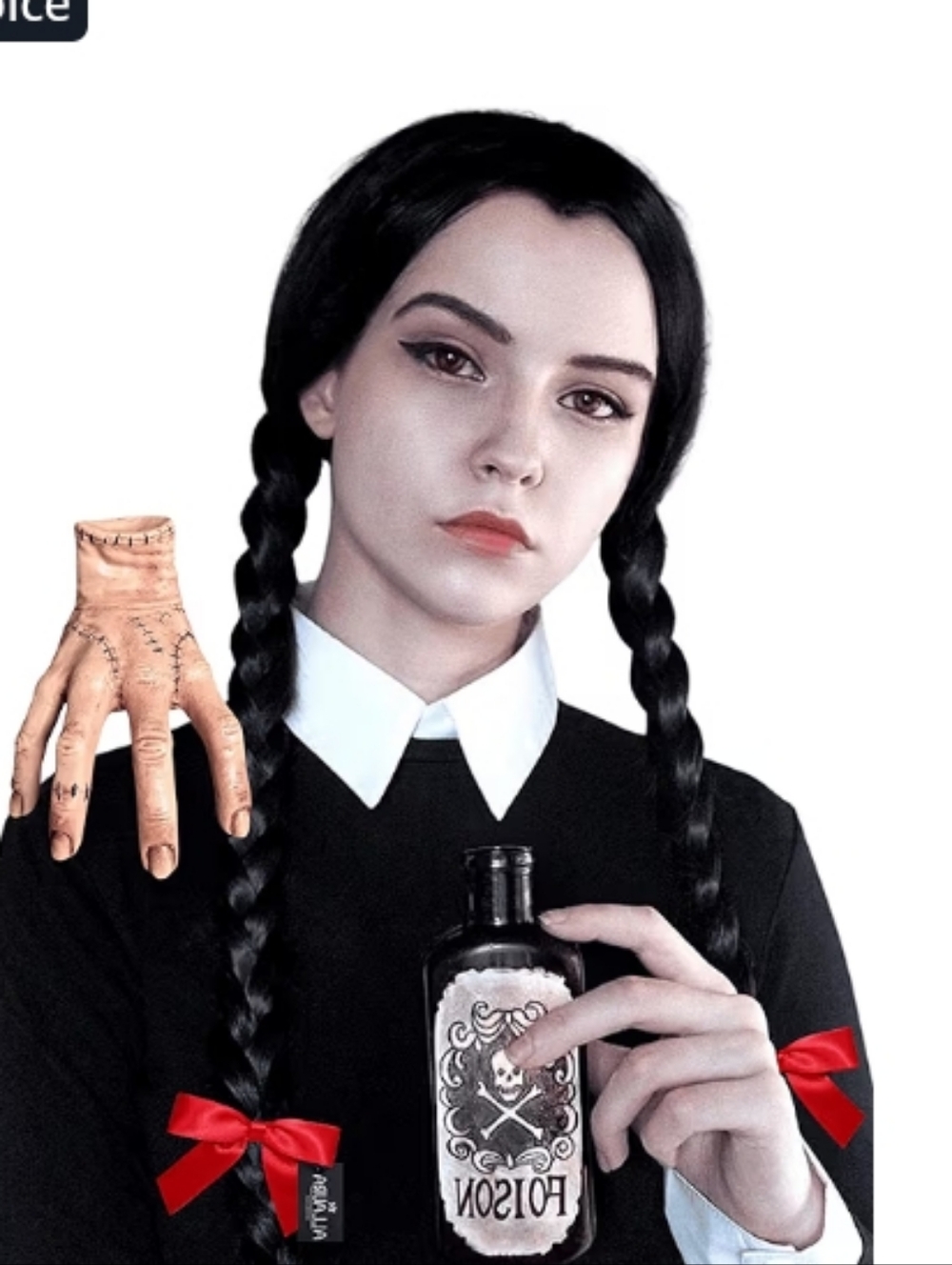 ALLAURA Braided Black Wednesday Costume Wig NWT